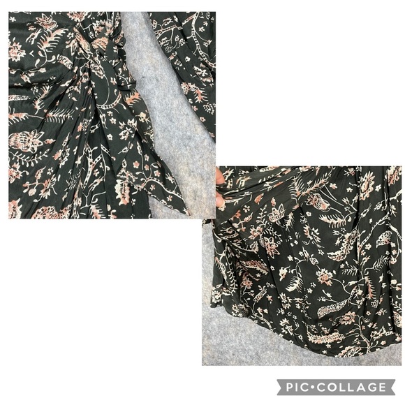 Ba&sh Costel Floral Faux Wrap Long Sleeve Mini Polished Date Night Dress - Sz 8 - Picture 8 of 16